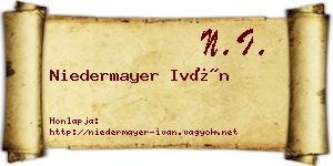 Niedermayer Iván névjegykártya