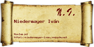 Niedermayer Iván névjegykártya
